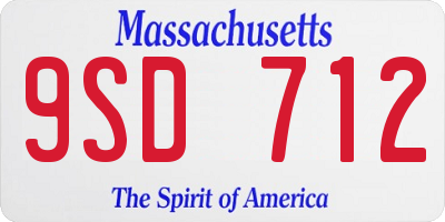 MA license plate 9SD712