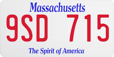MA license plate 9SD715
