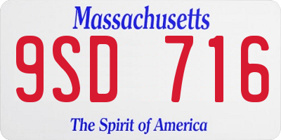MA license plate 9SD716
