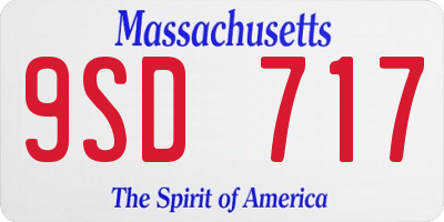 MA license plate 9SD717