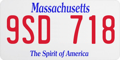 MA license plate 9SD718