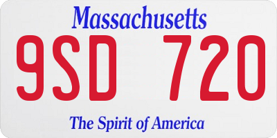 MA license plate 9SD720