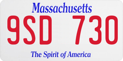 MA license plate 9SD730