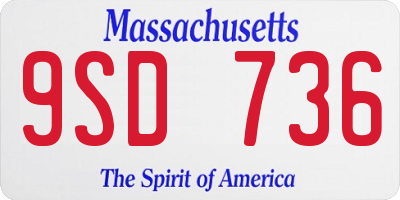 MA license plate 9SD736