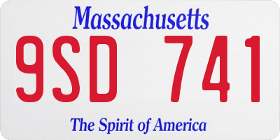 MA license plate 9SD741