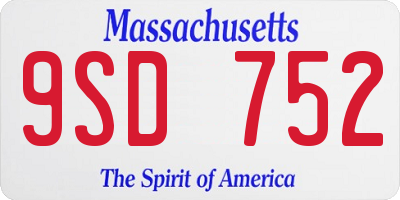 MA license plate 9SD752