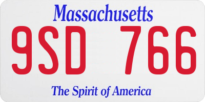MA license plate 9SD766
