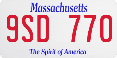 MA license plate 9SD770