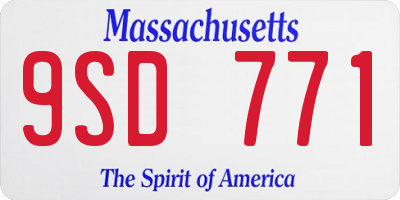 MA license plate 9SD771