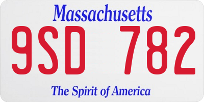 MA license plate 9SD782