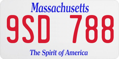 MA license plate 9SD788