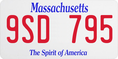 MA license plate 9SD795