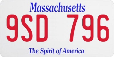 MA license plate 9SD796