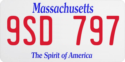 MA license plate 9SD797