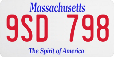 MA license plate 9SD798