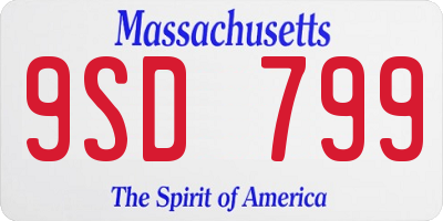 MA license plate 9SD799