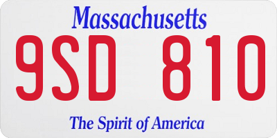 MA license plate 9SD810