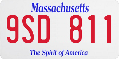 MA license plate 9SD811