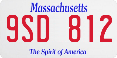 MA license plate 9SD812