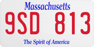 MA license plate 9SD813