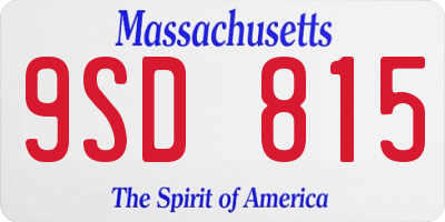 MA license plate 9SD815