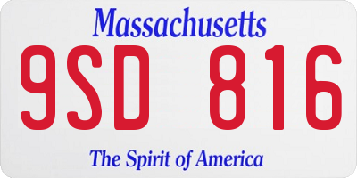 MA license plate 9SD816