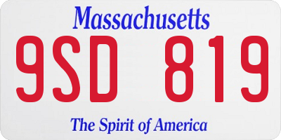 MA license plate 9SD819