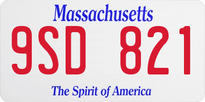 MA license plate 9SD821