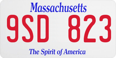 MA license plate 9SD823