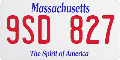 MA license plate 9SD827