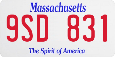 MA license plate 9SD831