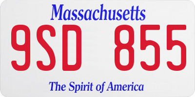 MA license plate 9SD855