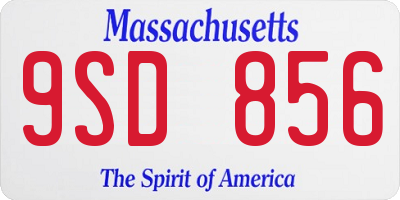 MA license plate 9SD856