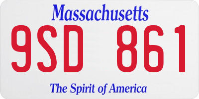 MA license plate 9SD861