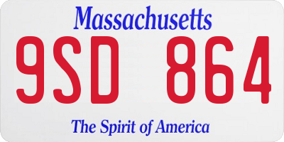 MA license plate 9SD864