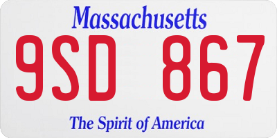 MA license plate 9SD867