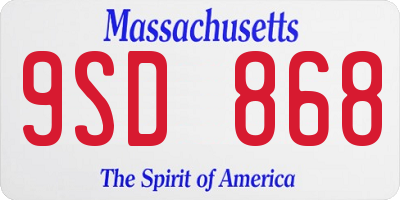MA license plate 9SD868