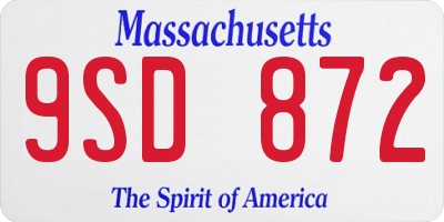 MA license plate 9SD872
