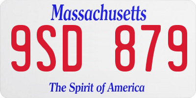 MA license plate 9SD879