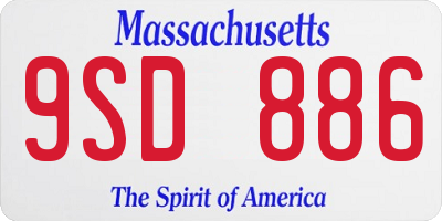 MA license plate 9SD886