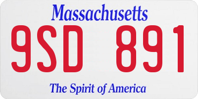 MA license plate 9SD891