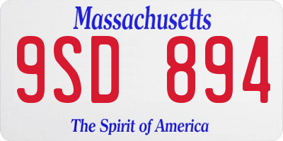 MA license plate 9SD894