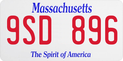 MA license plate 9SD896