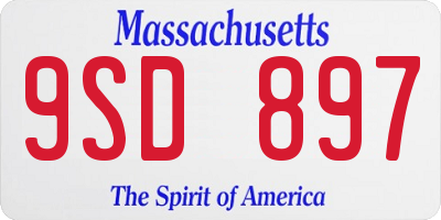 MA license plate 9SD897