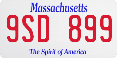 MA license plate 9SD899