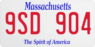 MA license plate 9SD904