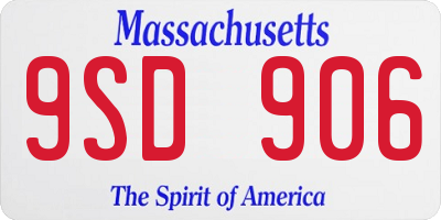 MA license plate 9SD906