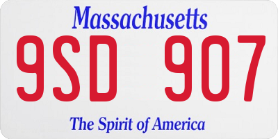 MA license plate 9SD907