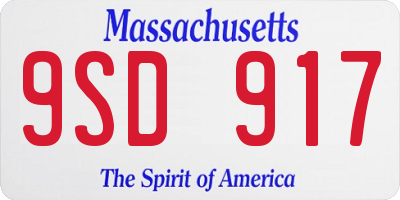 MA license plate 9SD917