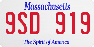 MA license plate 9SD919